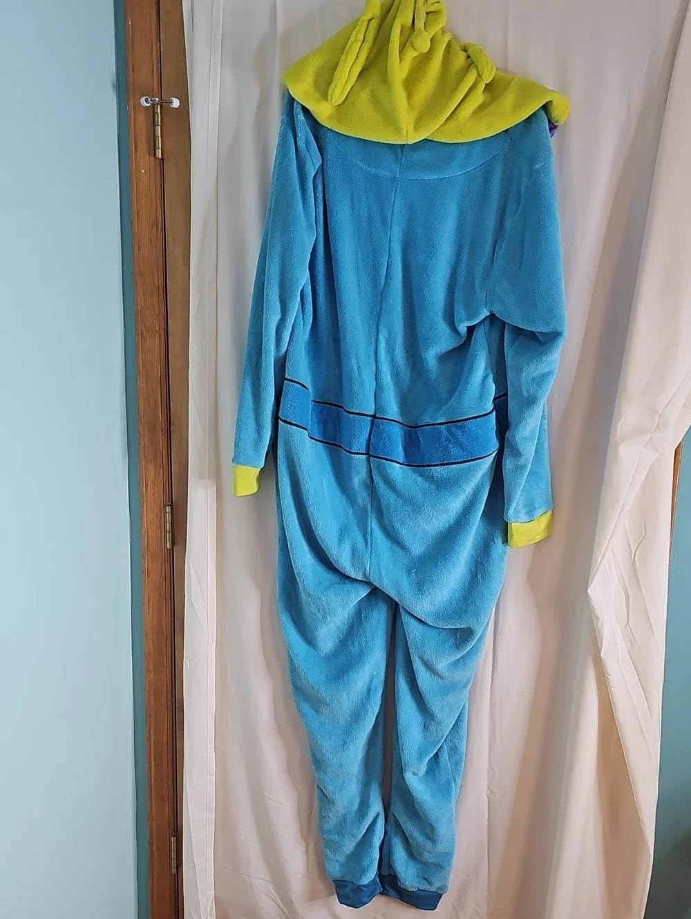 Vintage Adult Toy Story Blue Alien Hooded One-Piece Pajamas